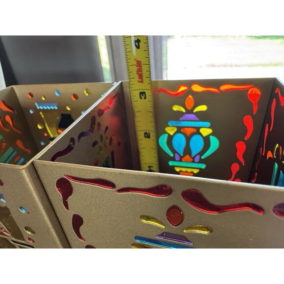 Retired Set 2 PartyLite Southwestern Lights Holiday Tea Light Candle Holders 3” - Picture 6 of 7